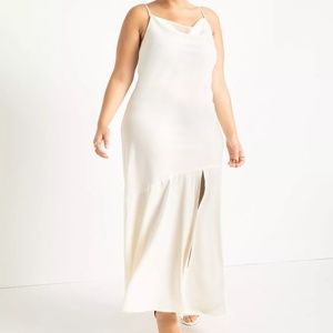 Satin Cowl Neck Maxi Dress